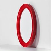 Red Bakelite Oval Mirror by Carrara & Matta, Italy 1970s