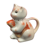 Teapot pouring zoomorphic cat chinese fish faience porcelain teapot cat