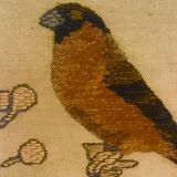 Hanging birds in natural fiber and wool