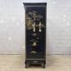 Vintage Chinese black lacquer cabinet soapstone, mother-of-pearl bohemia