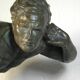 Art Deco spelter sculpture on marble base J. De Roncourt