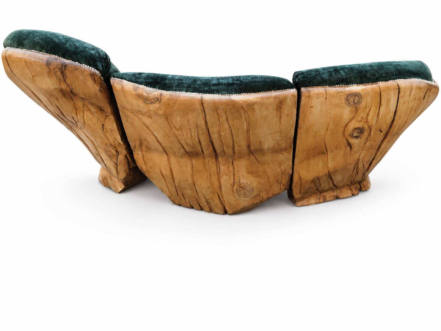 Carved velvet sofa