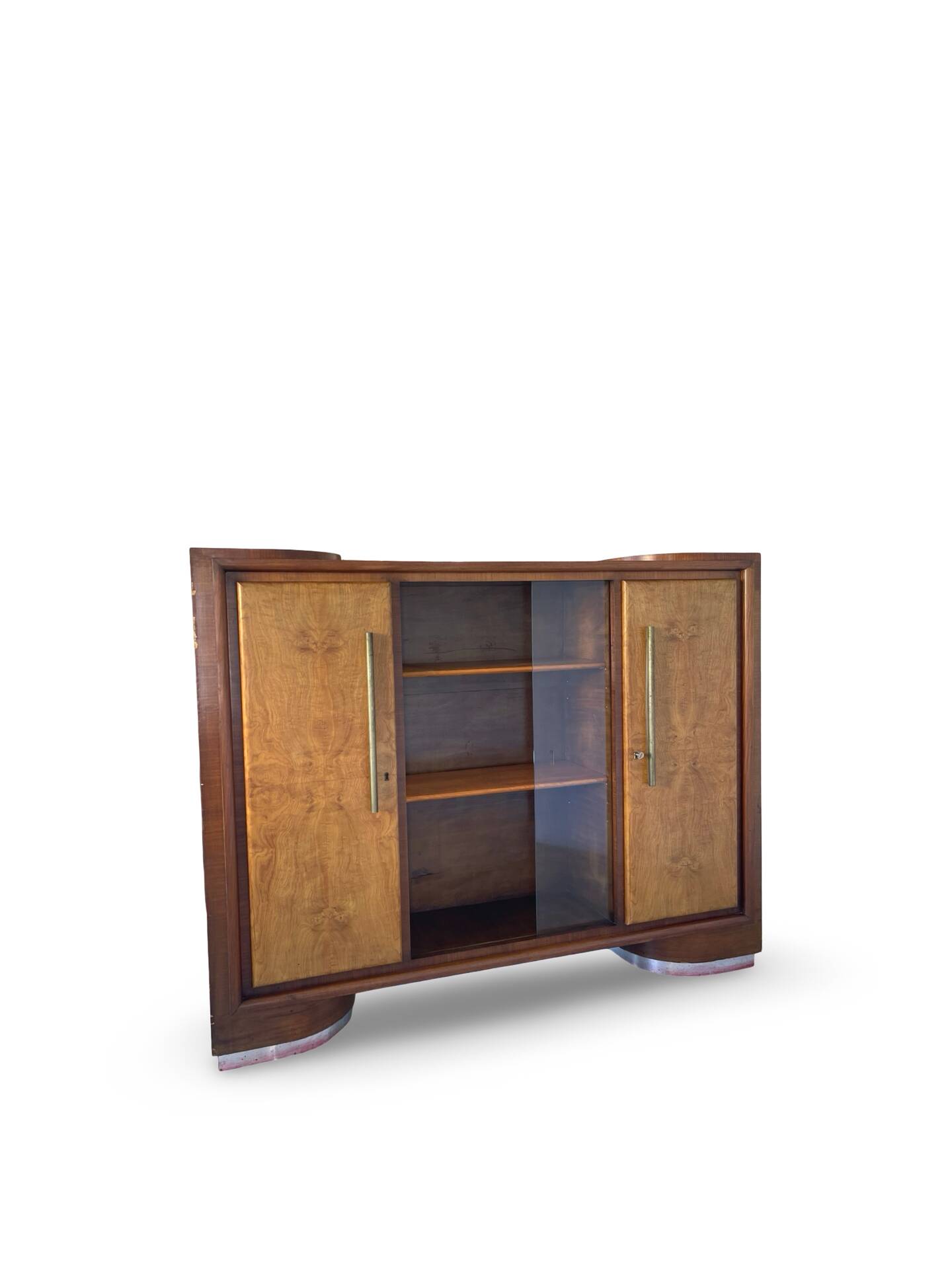 Striking Art Deco birch wood sideboard