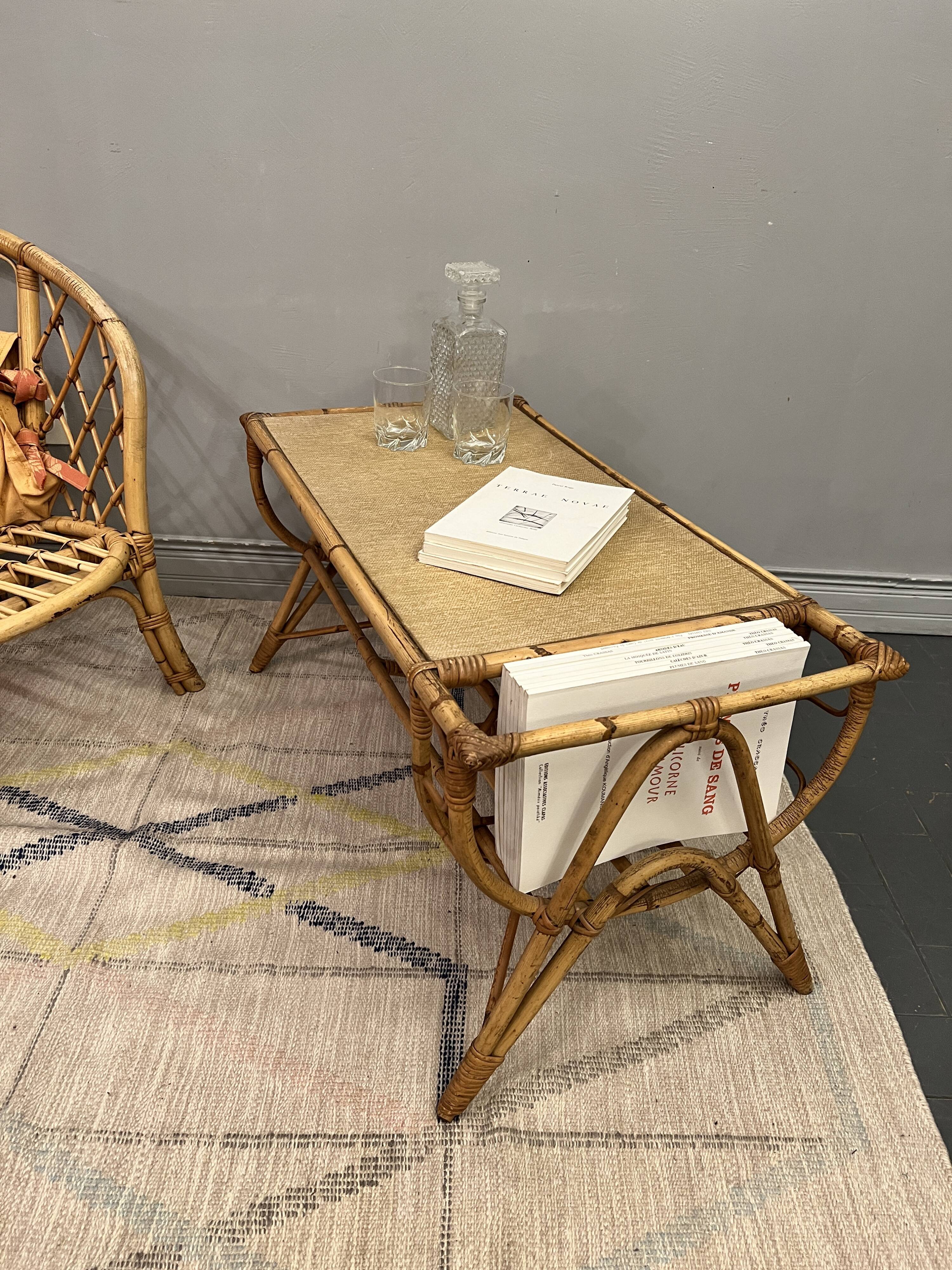 Vintage rattan coffee table