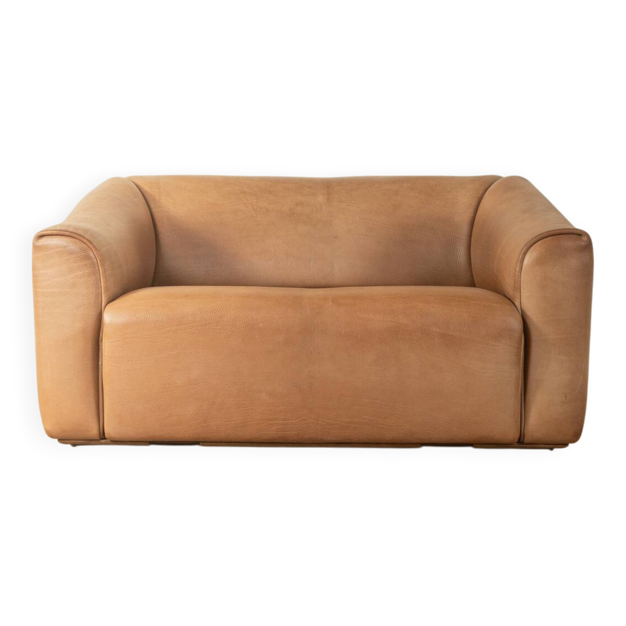 DS-47 two-seater sofa by de Sede, 1970s, natural light brown nappa leather