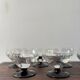 Lot de 8 coupes à champagne Art déco années 30-40 Pieds coloris grenat Verr