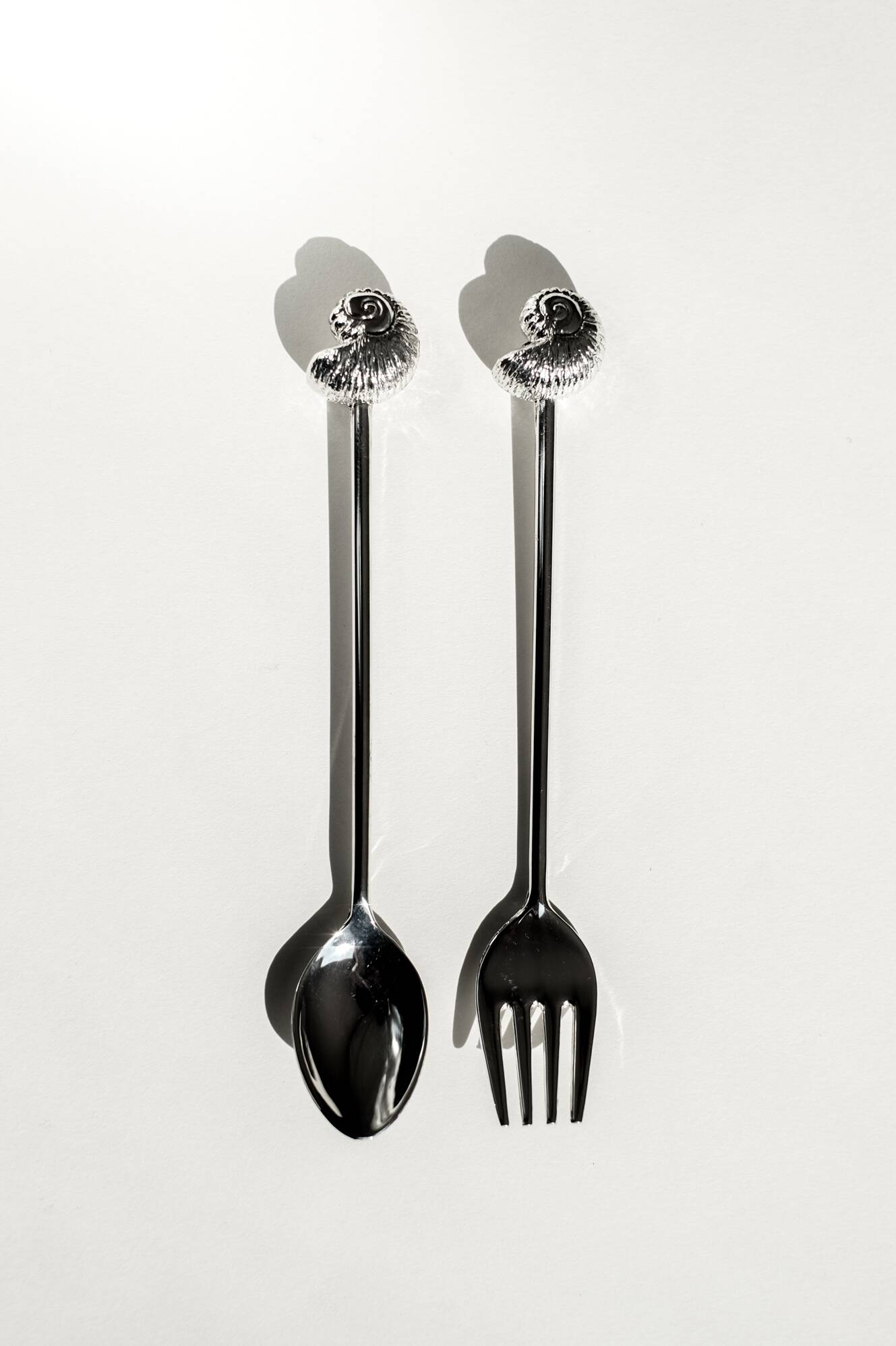 Silver-plated seashell cutlery set