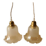 Vintage tulip and linen lamps