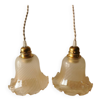 Vintage tulip and linen lamps