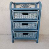 Vintage rattan drawer cabinet