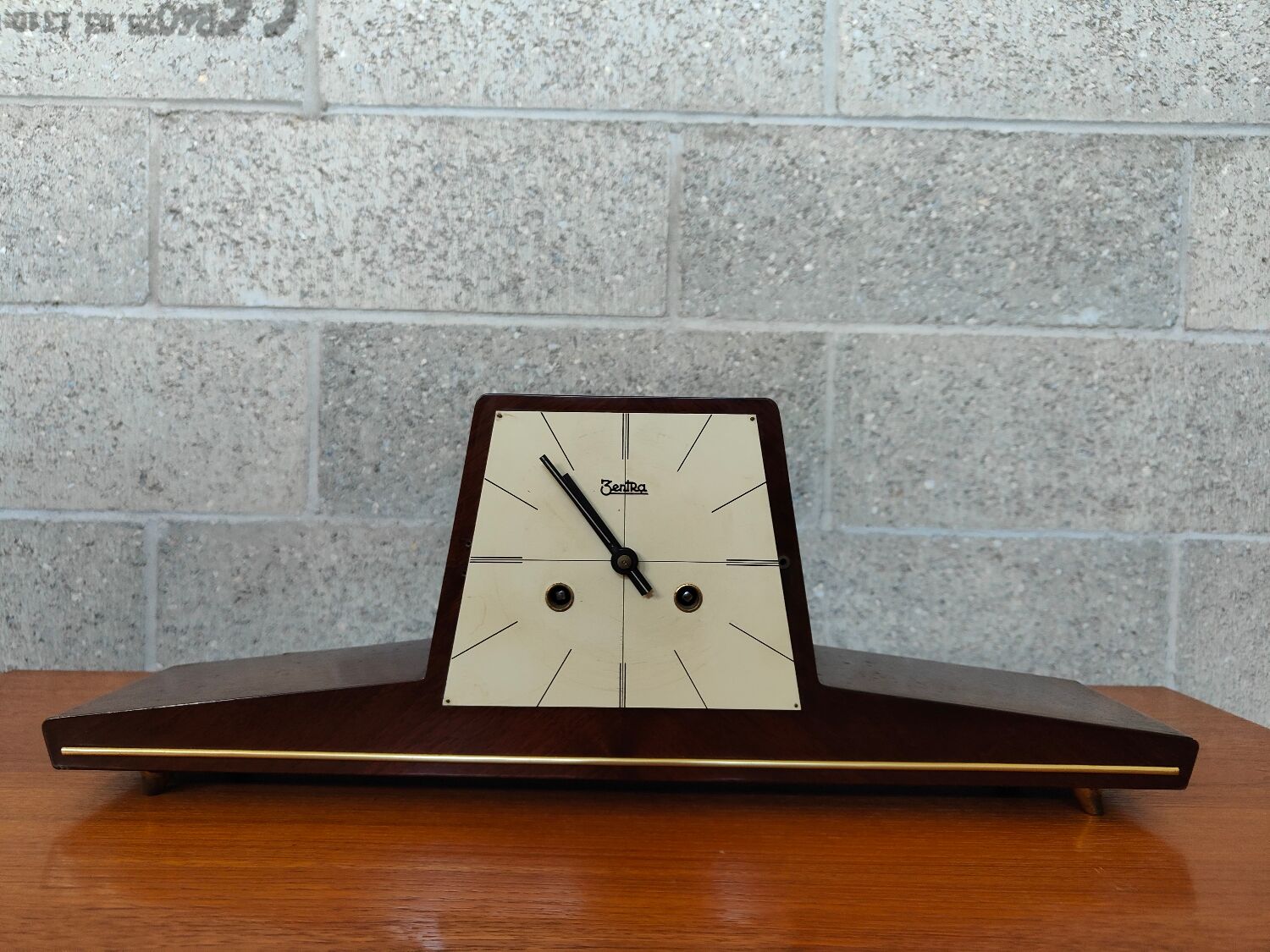 Zentra chimney clock year 50 teak