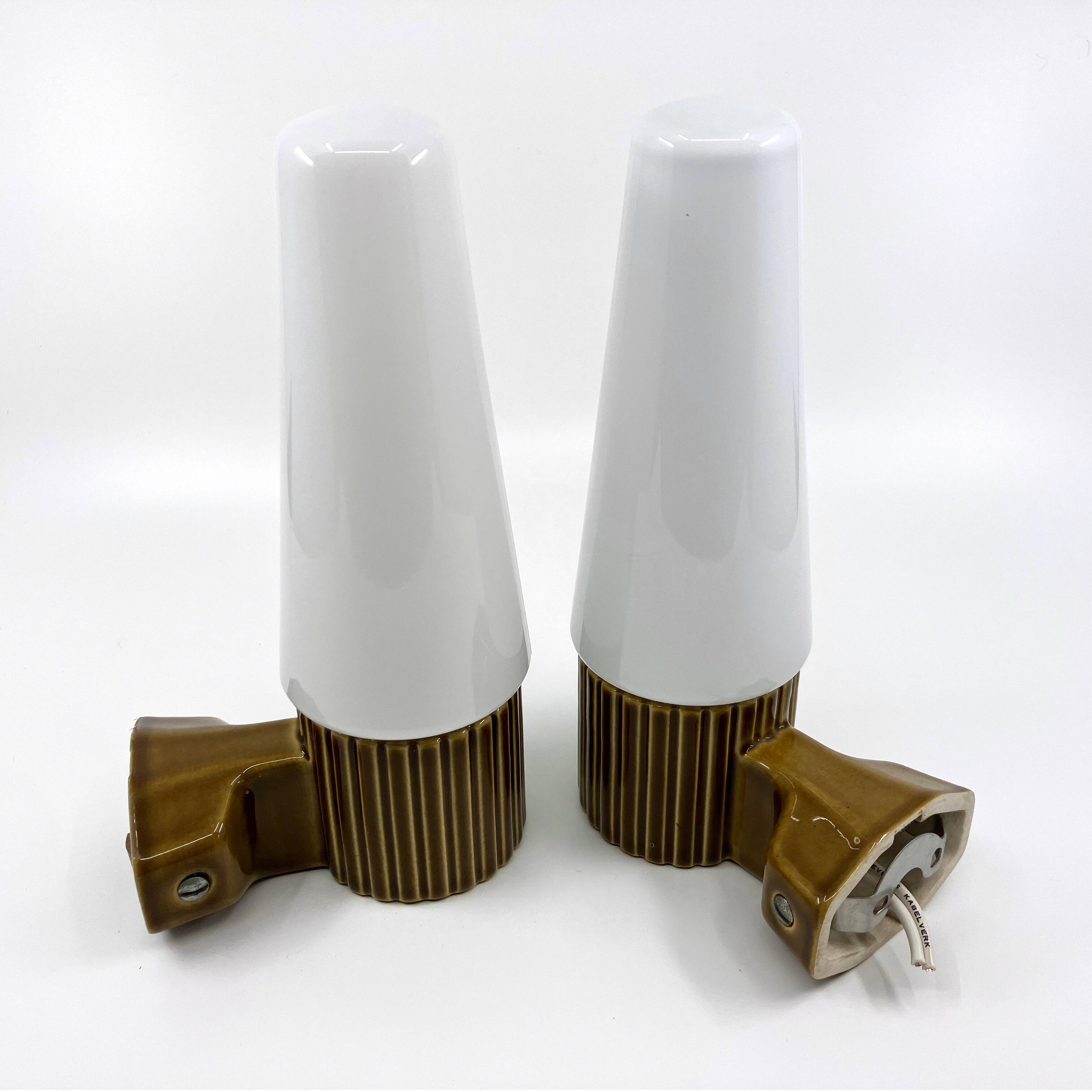 Ifö ceramic/opal glass wall lights • ref 6020 • Hans-Agne Jakobsson