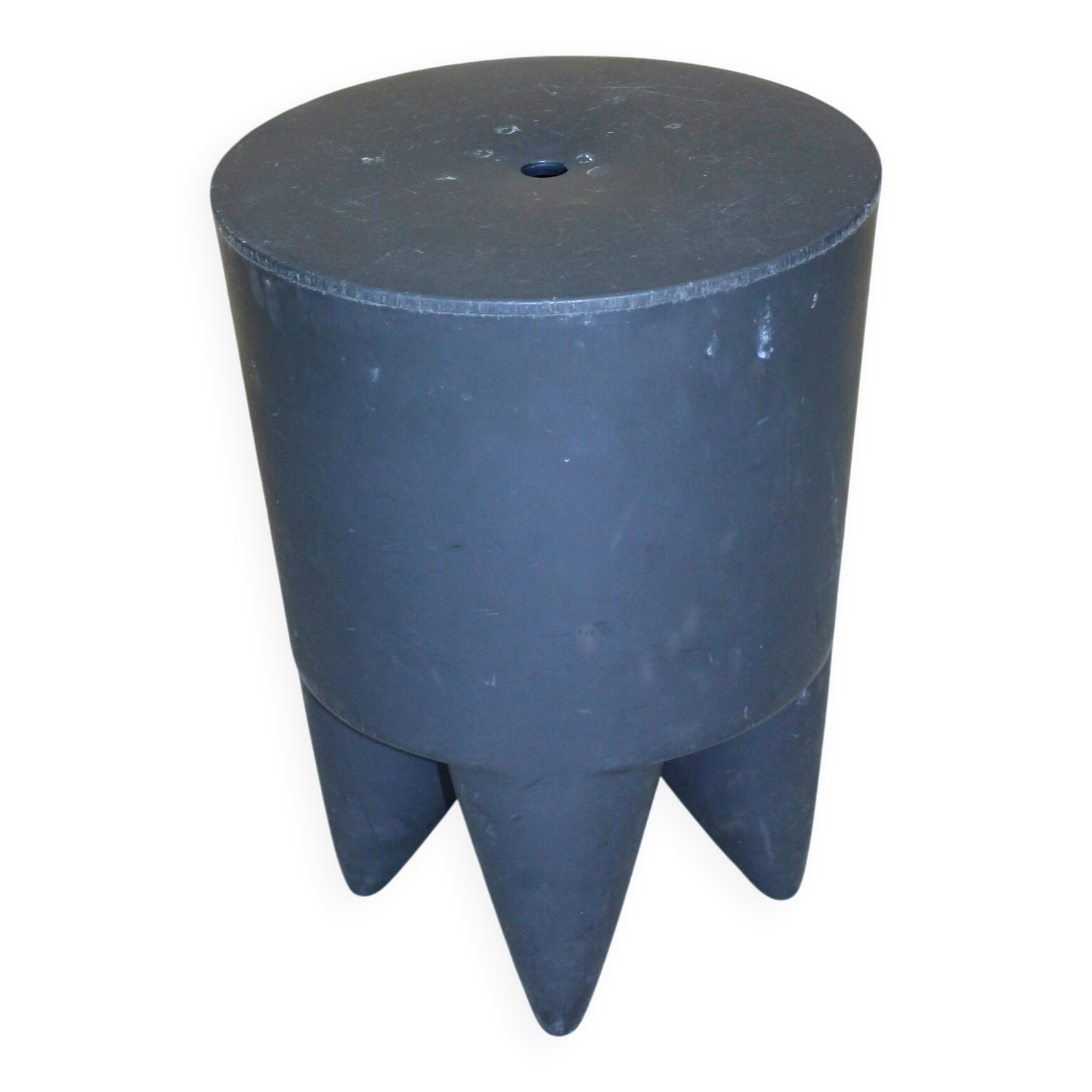Tabouret ou chevet ubu noir de Philippe Starck vintage 1990 dent