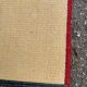 Long Persian rug in burgundy red wool with flowers, handmade 205x70