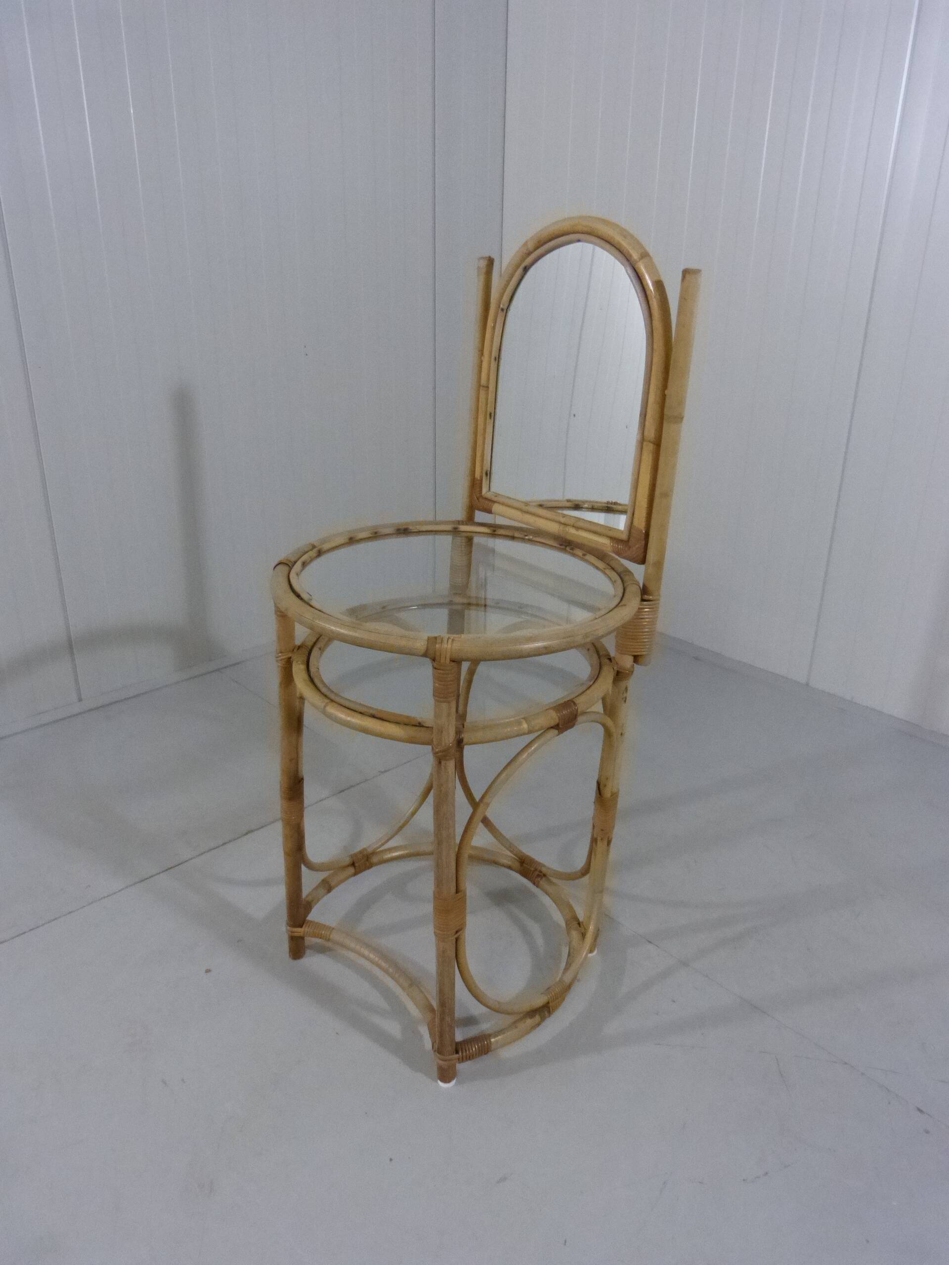 Vintage rattan dressing table 1970's