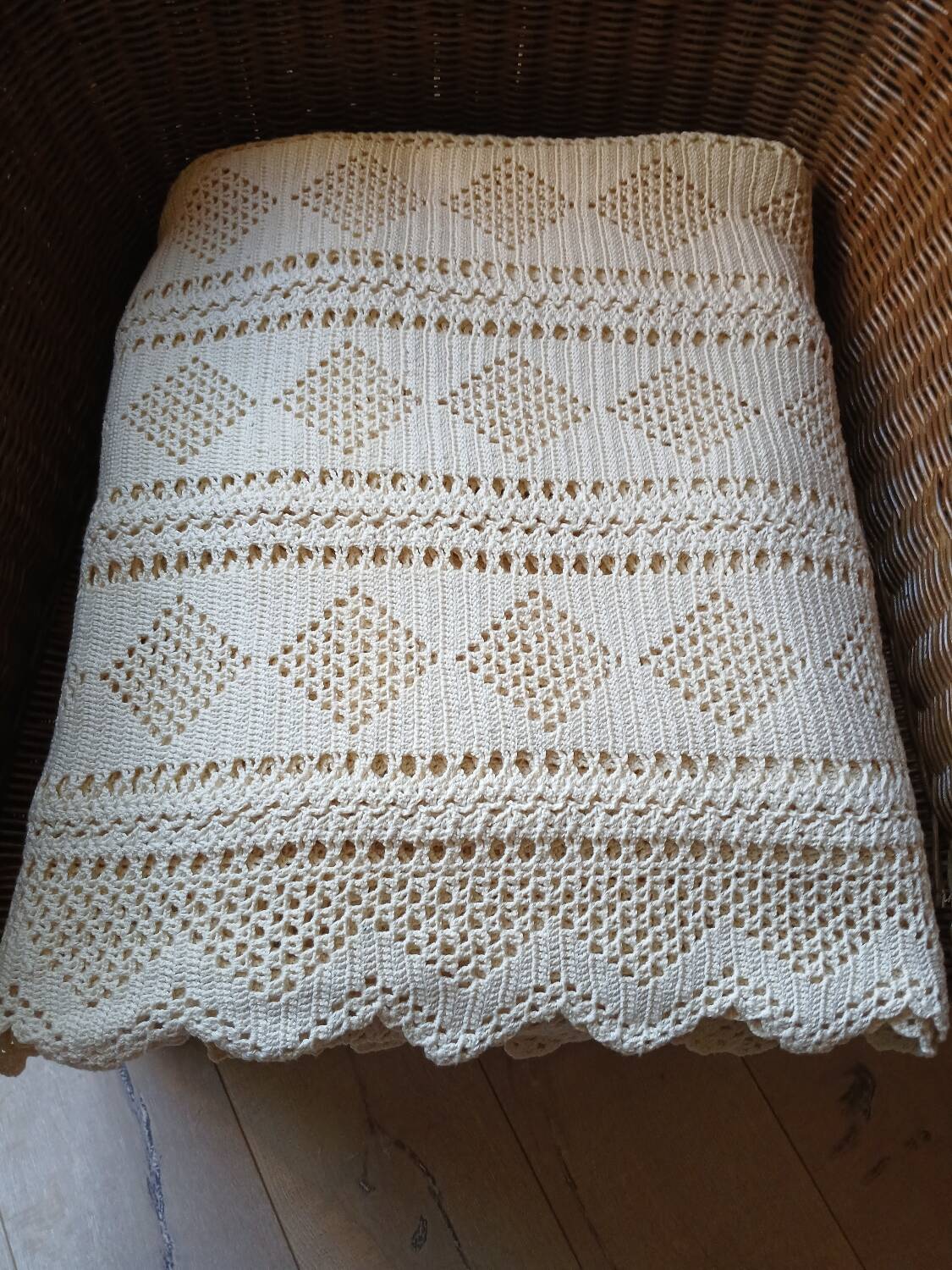 Antique crochet bedspread