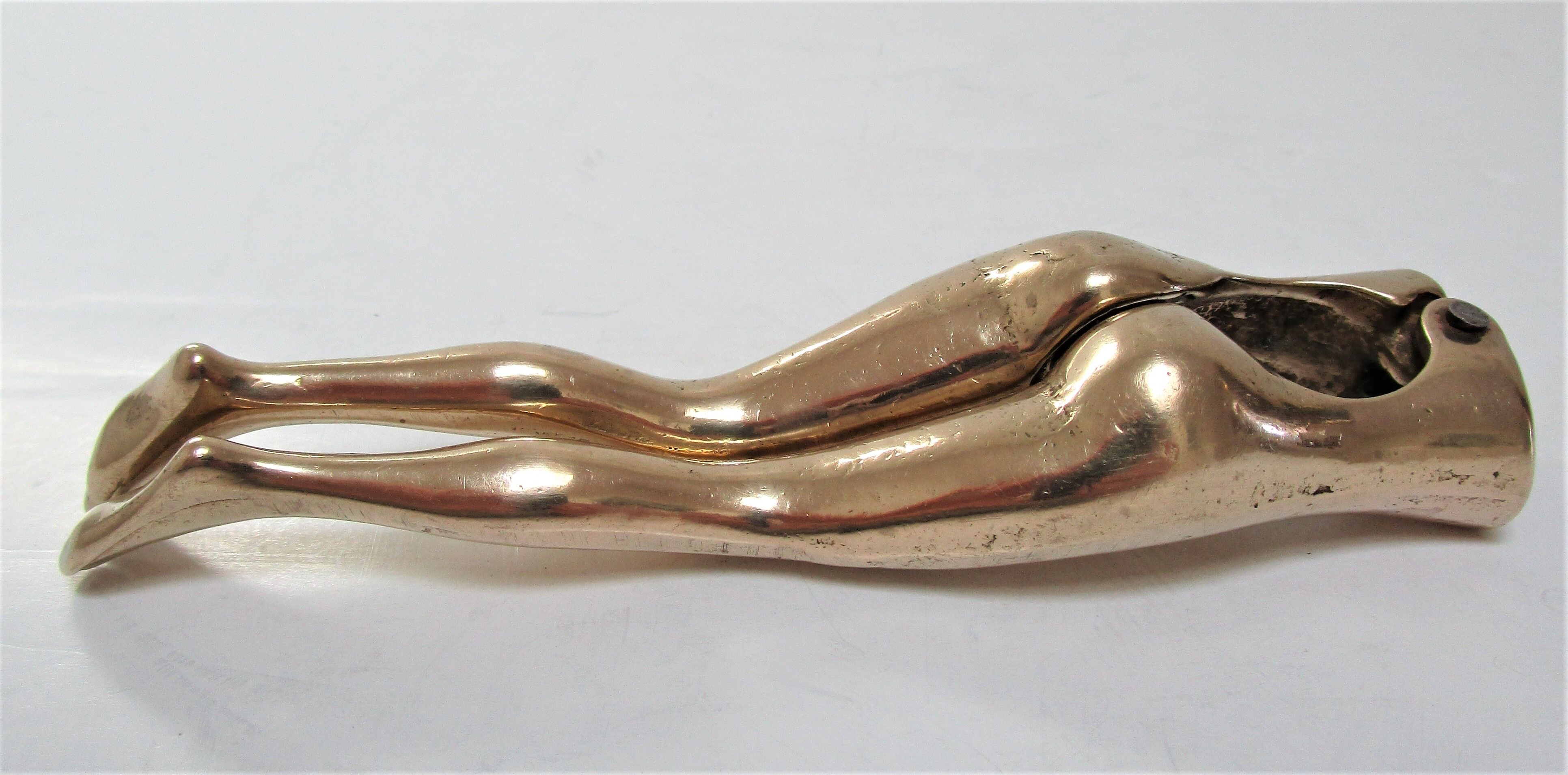Massive brass anthropomorphic nutcracker vintage woman legs