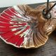 Ceramic hors d'oeuvre server Vallauris shell slipware fish