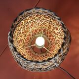 Pair of vintage rattan lamp