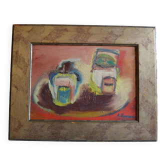 Antoine Ferrari (1910 1995) Still life Oil painting on canvas