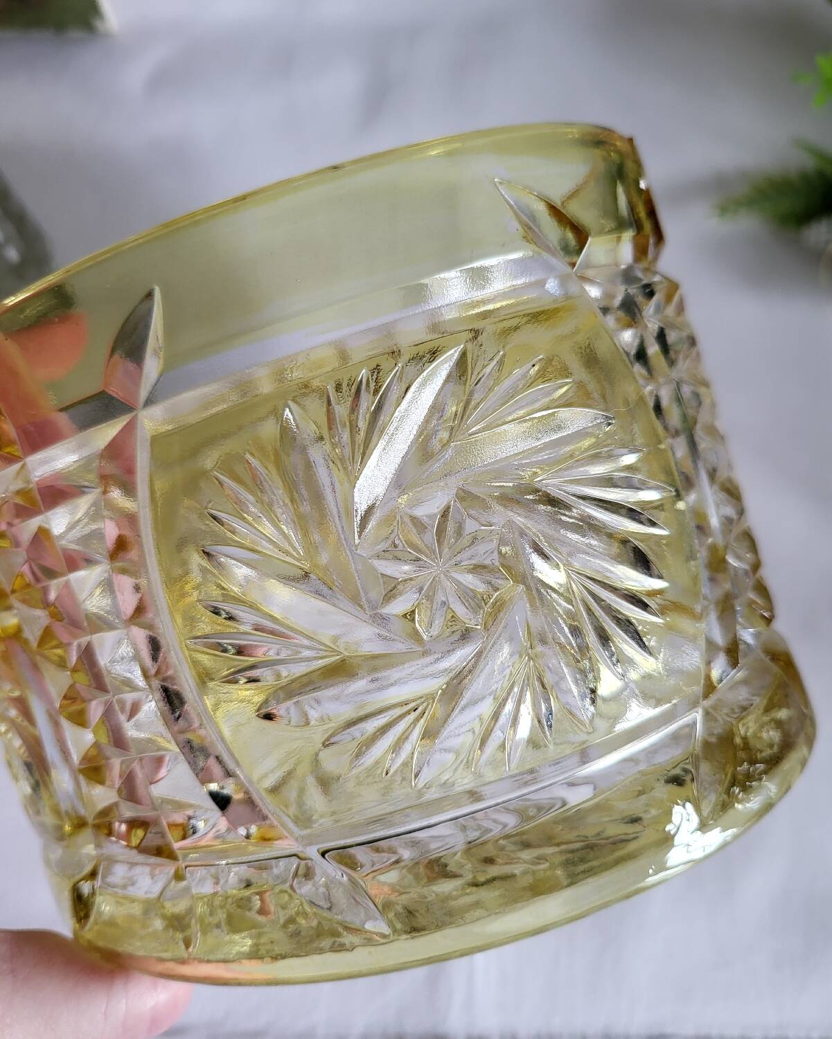 Cut glass bowl centerpiece