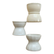 3 mismatched vintage diabolo egg cups in earthenware