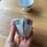 Set of flowery Chinese porcelain cups