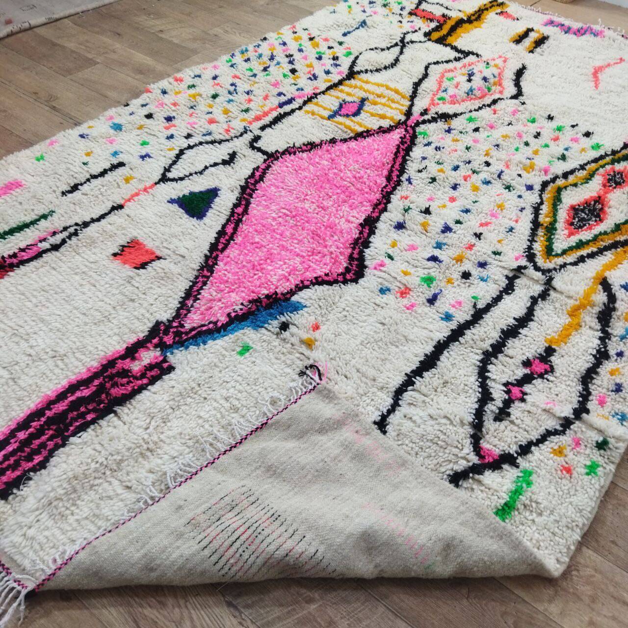 Vintage Azilal rug 306x195 cm - Colorful and geometric patterns