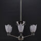 6-spoke Art Deco Modernist chrome chandelier, France, circa 1930