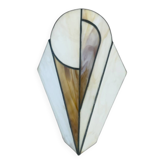 Stained glass wall lamp, Tiffany style, Art Deco design.