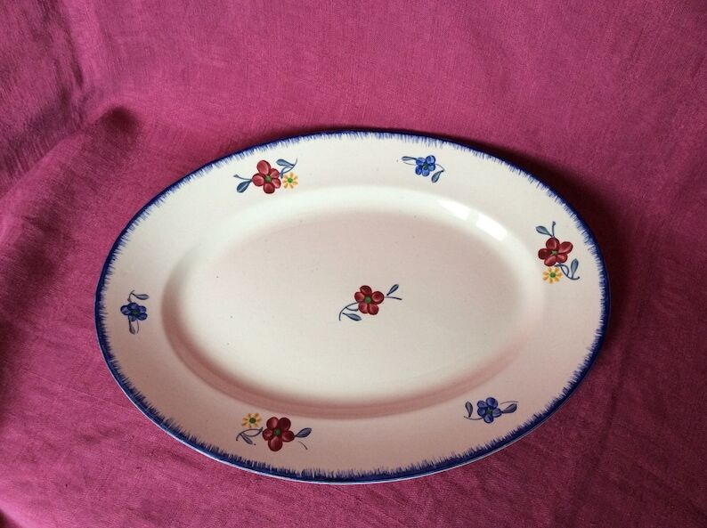 Oval dish Digoin Sarreguemines Mary-Lou