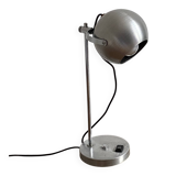 Eye ball lamp. 1970. Brushed stainless steel.