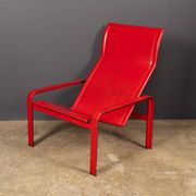 20thC Italian Red Leather Chair By Toussaint & Angeloni For Matteo Grassi