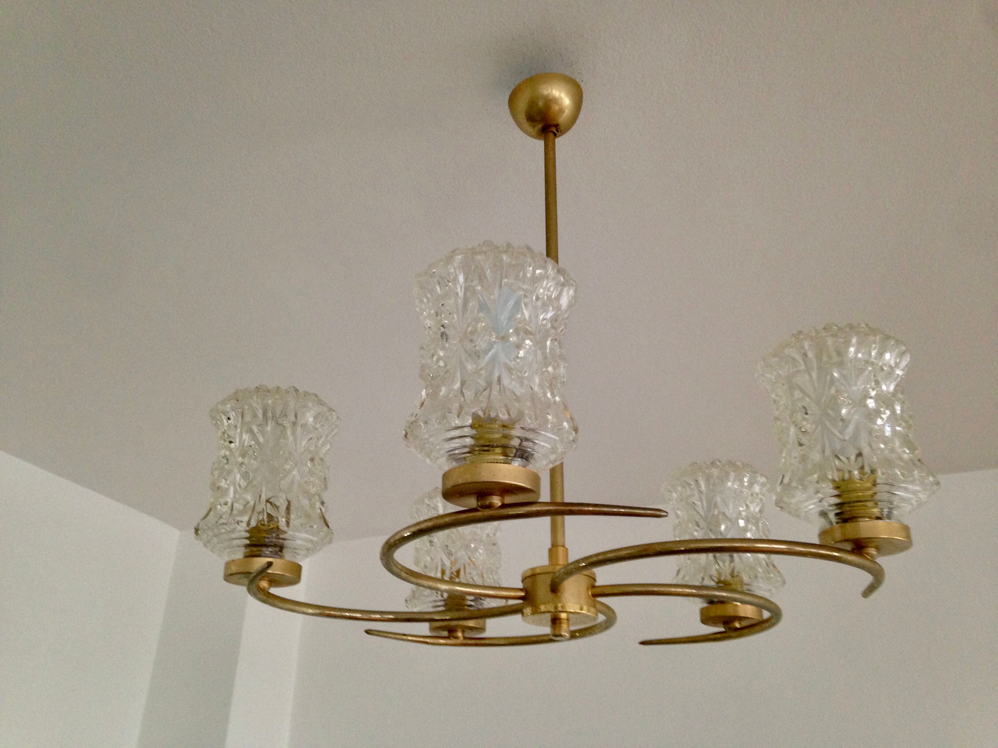 Spiral chandelier 5 lights