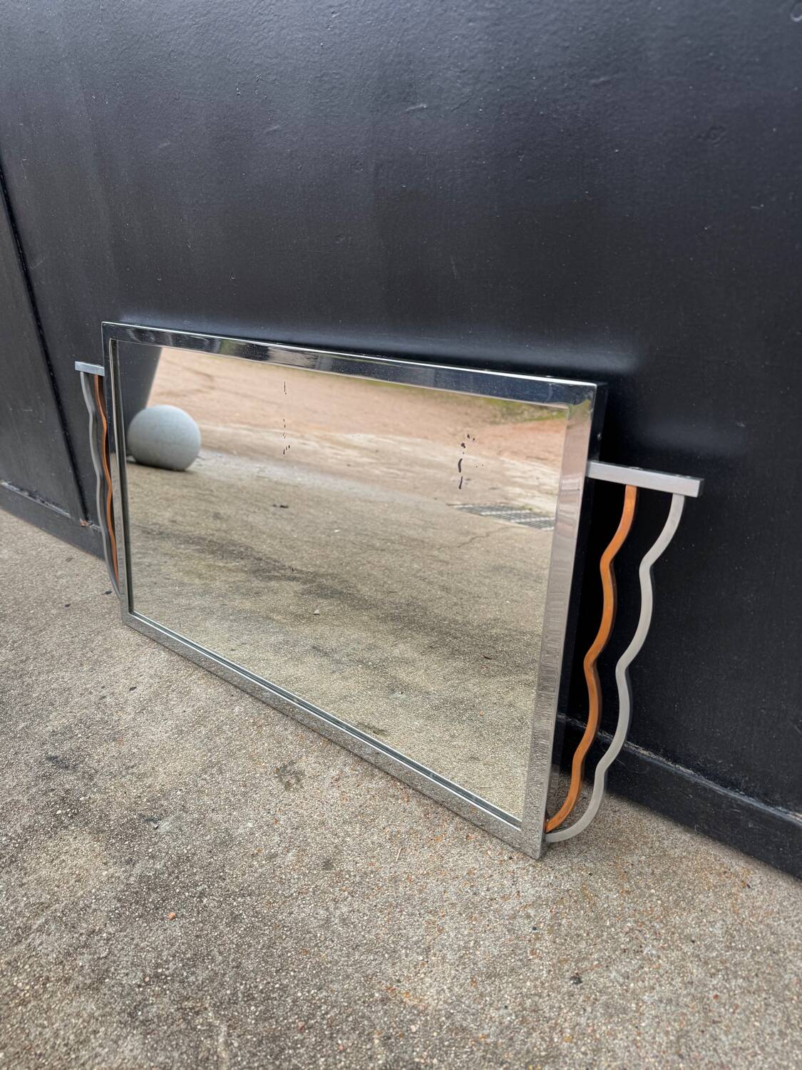 Chrome Art Deco mirror