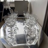 8 cut crystal aperitif glasses from Lorraine