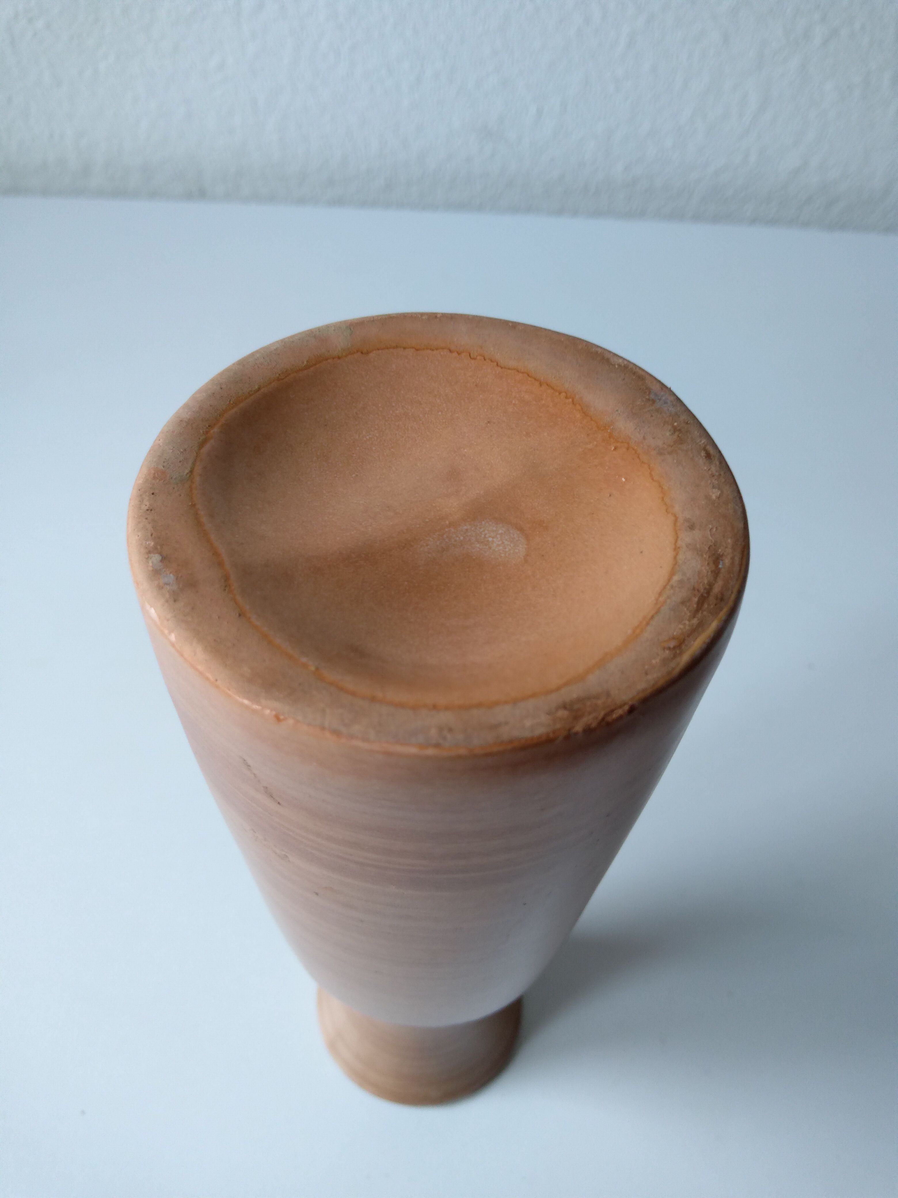 Handmade terracotta vase in terra cotta color
