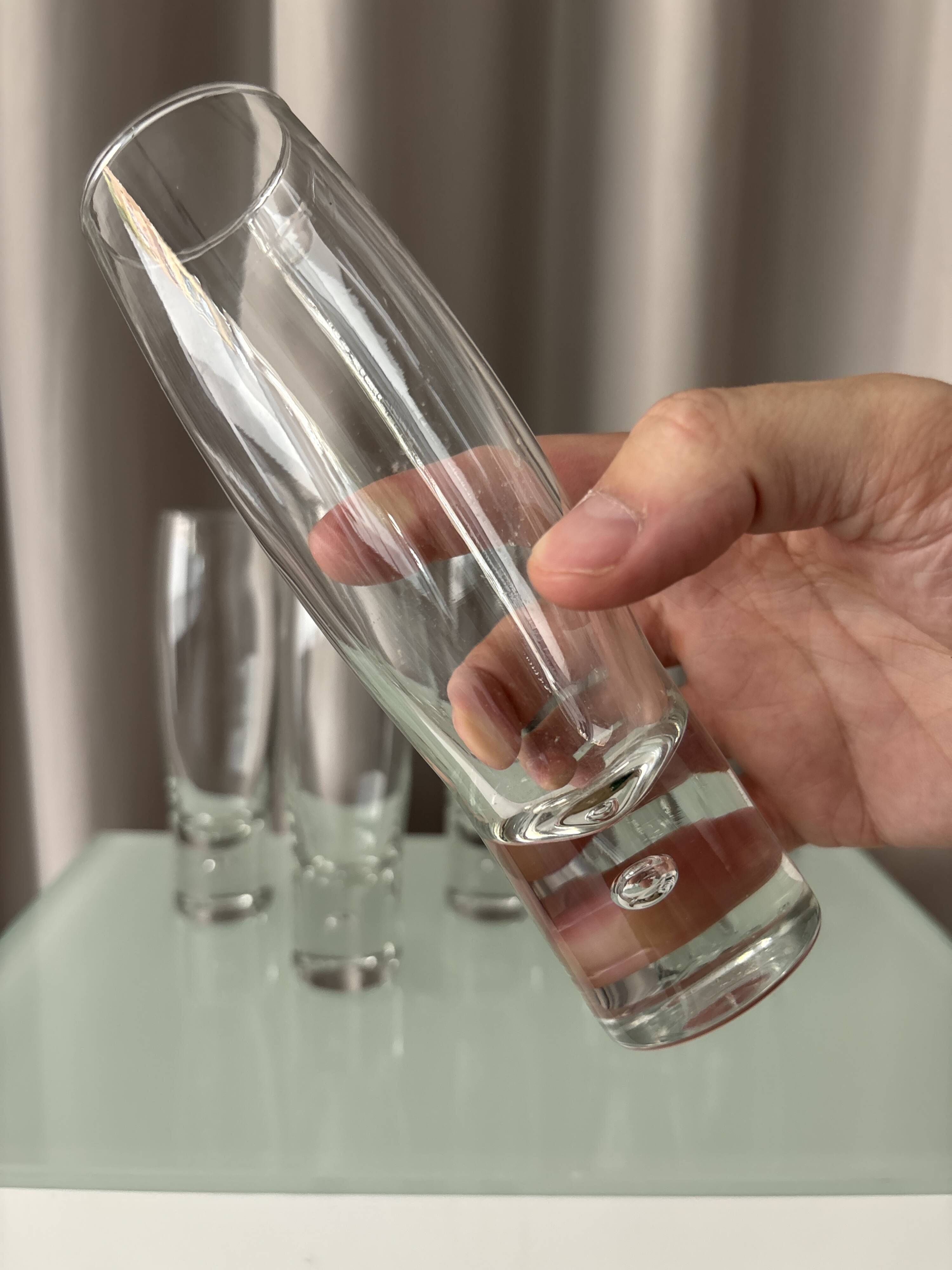 Set of 6 Vintage Durobor Bubble Champagne Flutes | Belgian Design
