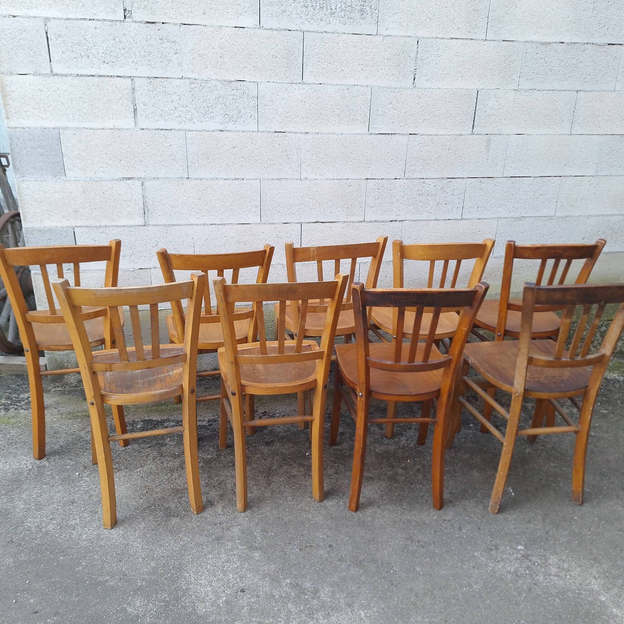 Bistro chair set of mismatched chairs from the 50s and 60s