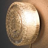 Mid Century Modern Germany Cut Glass Flush Mount or Sconce 60s