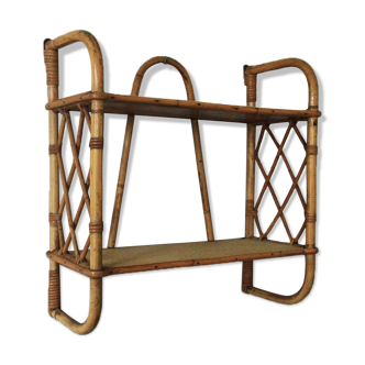 Rattan wall shelf