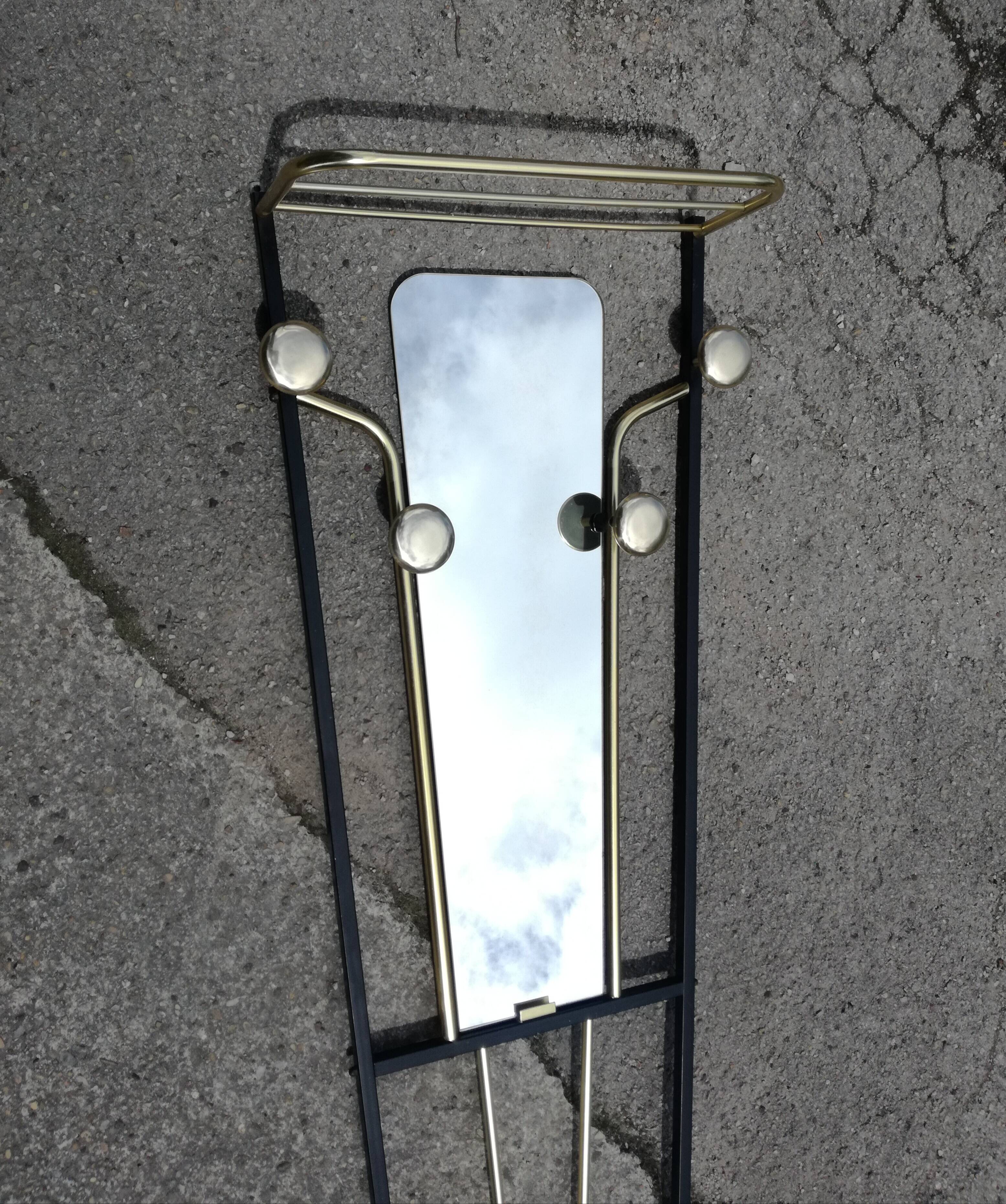 Mirrored and 4-patère coat rack