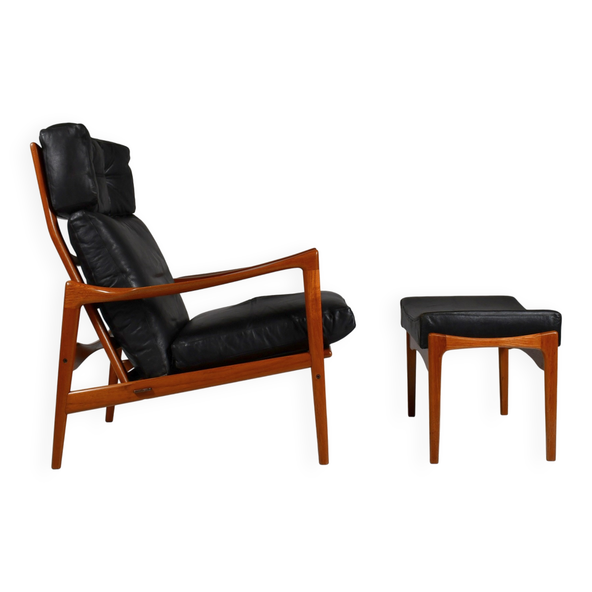 Armchair and footrest by Ib Kofod-Larsen for OPE, Sweden