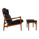 Armchair and footrest by Ib Kofod-Larsen for OPE, Sweden
