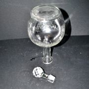 Antique Saint-Louis carafe with acid-etched rocaille and flower decoration H32cm