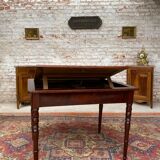 Mahogany desk table with system in la tronchin xix eme century