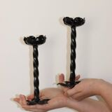 Pair of vintage brutalist style candleholders