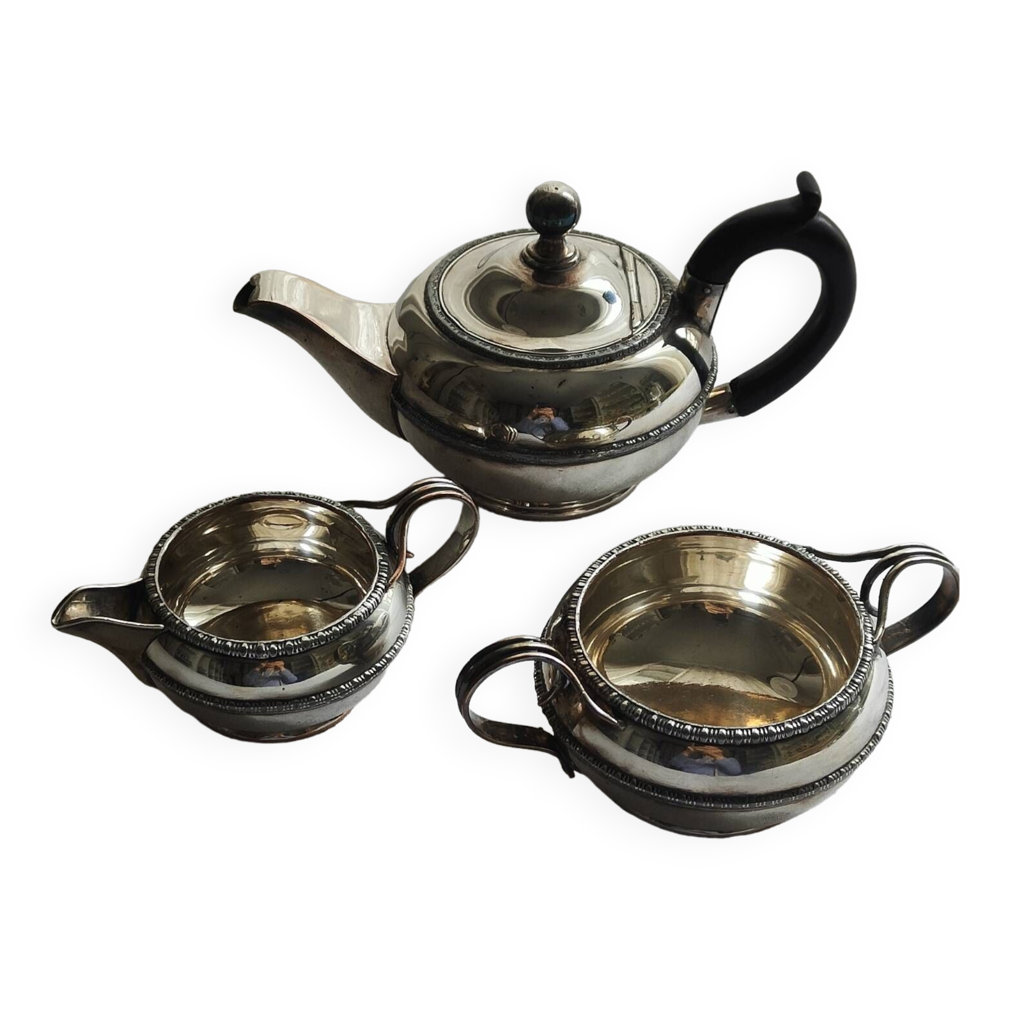 Hj Linton 3 piece silver metal set