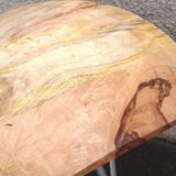 Set of 6 wooden stools with adjustable metal legs