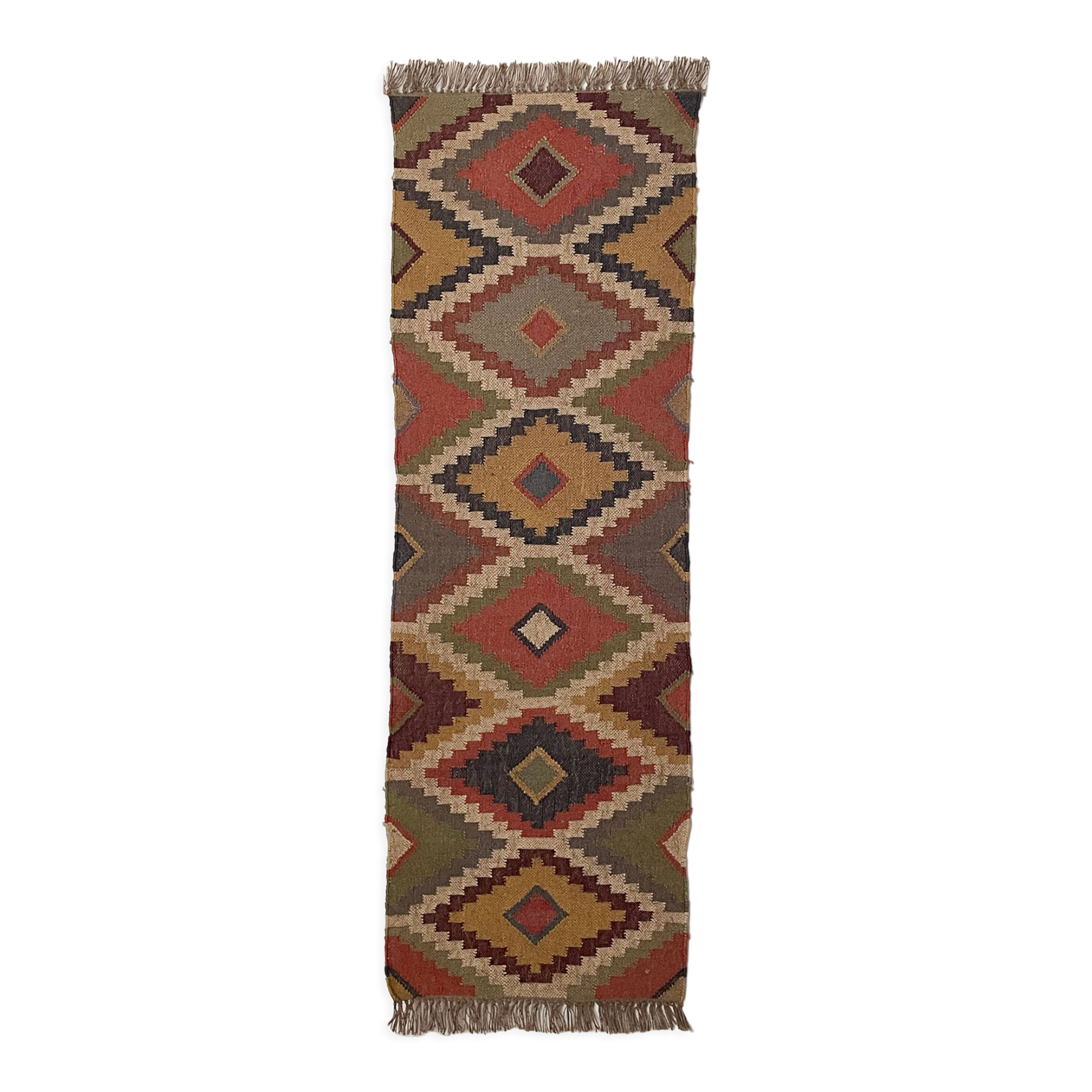2 x 6 jute handwoven kilim runner rug, carpet runner.